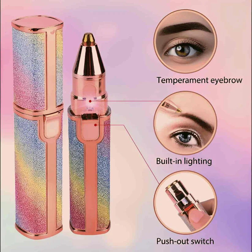 2-in-1 Eyebrow Trimmer & Facial Hair Remover – Painless & Rechargeable