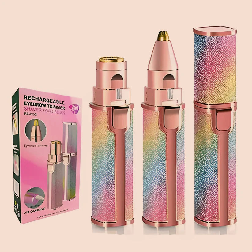 2-in-1 Eyebrow Trimmer & Facial Hair Remover – Painless & Rechargeable