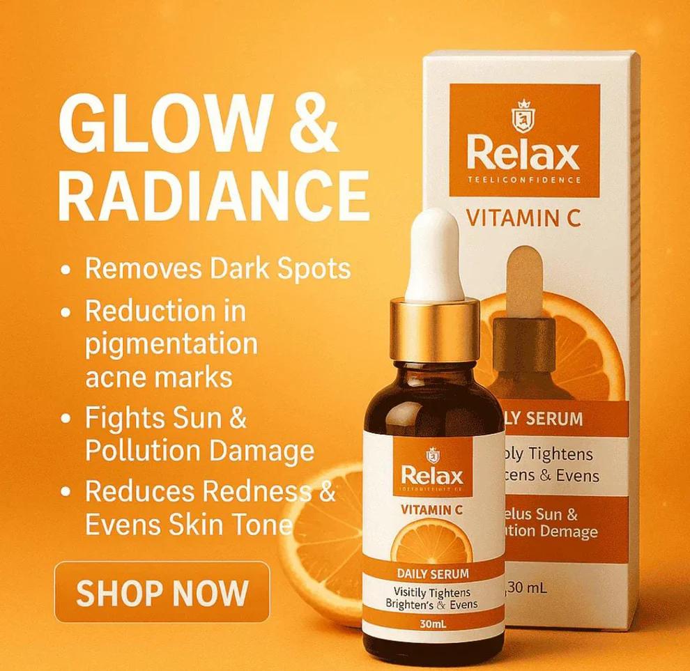 Relax Vitamin C Daily Glow Serum – Advanced Brightening & Youth-Boosting Formula (30ml)