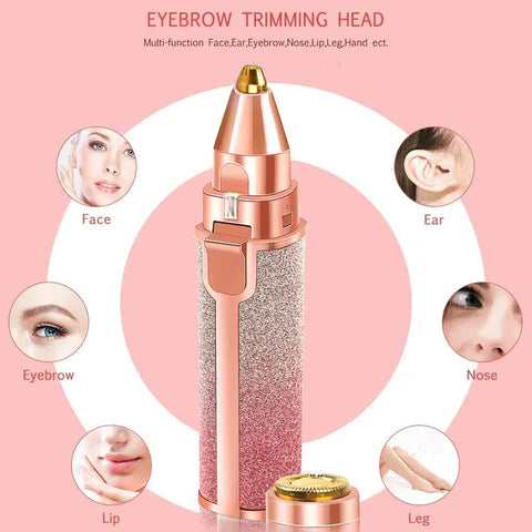 2-in-1 Eyebrow Trimmer & Facial Hair Remover – Painless & Rechargeable